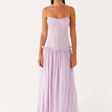 Jamy | Elegant Back Slip Color-Block Maxi Dress