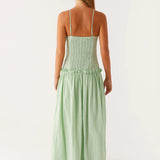 Jamy | Elegant Back Slip Color-Block Maxi Dress