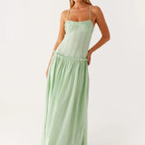 Jamy | Elegant Back Slip Color-Block Maxi Dress