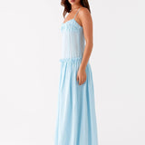 Jamy | Elegant Back Slip Color-Block Maxi Dress