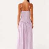 Jamy | Elegant Back Slip Color-Block Maxi Dress