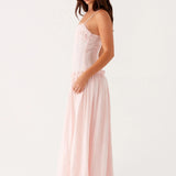 Jamy | Elegant Back Slip Color-Block Maxi Dress