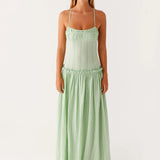 Jamy | Elegant Back Slip Color-Block Maxi Dress