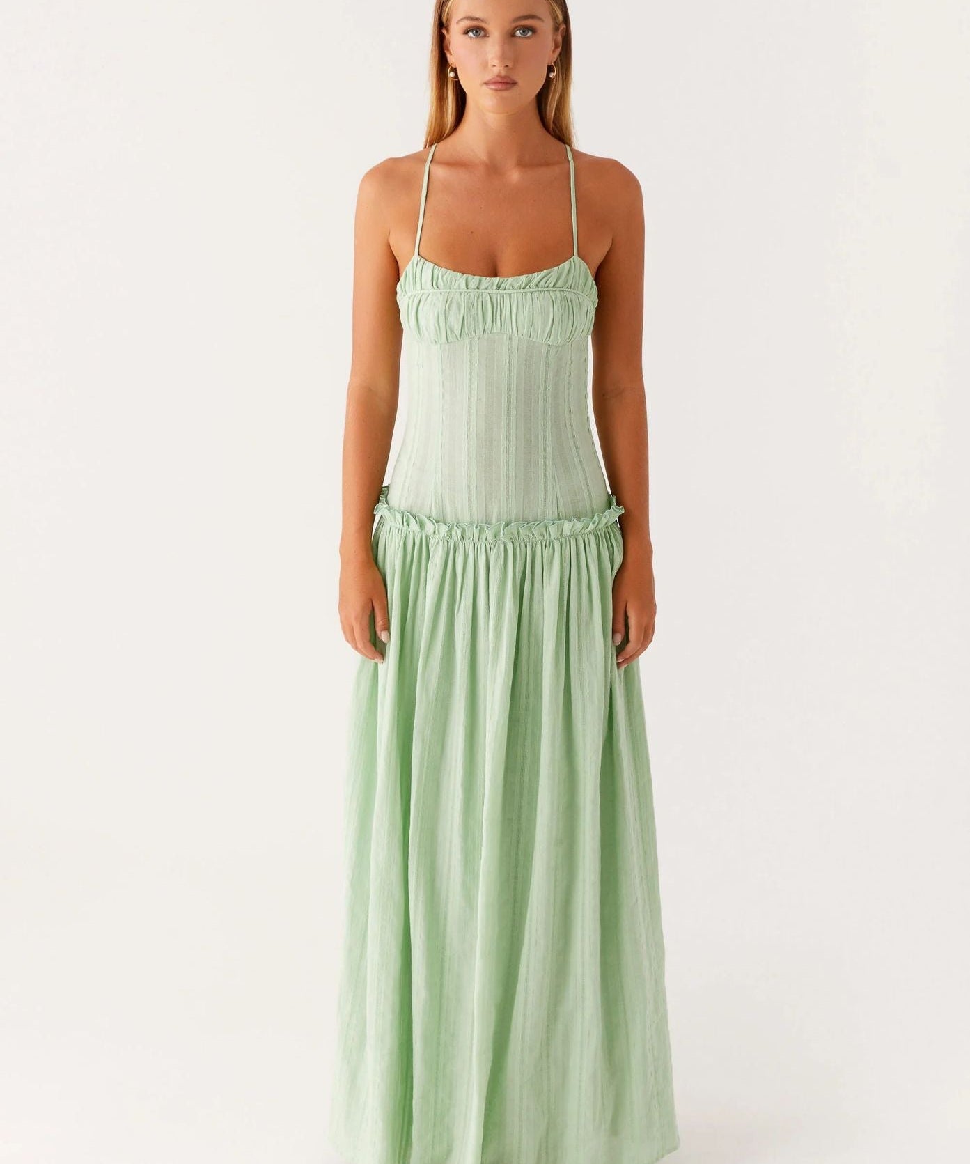 Jamy | Elegant Back Slip Color-Block Maxi Dress