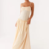 Jamy | Elegant Back Slip Color-Block Maxi Dress