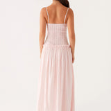 Jamy | Elegant Back Slip Color-Block Maxi Dress
