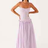 Jamy | Elegant Back Slip Color-Block Maxi Dress