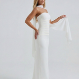 Ella | Strapless Sculpting Maxi Dress with Removable Mesh Scarf