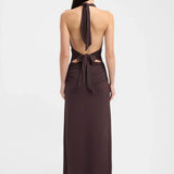 Ophelia | Open Back Ruched Plunging Maxi Dress