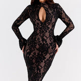 Rosita | Floral Knitted Lace Midi Dress