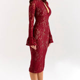 Rosita | Floral Knitted Lace Midi Dress