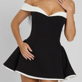 Carmela | Off-Shoulder Babydoll Mini Dress