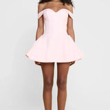 Carmela | Off-Shoulder Babydoll Mini Dress