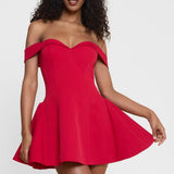 Carmela | Off-Shoulder Babydoll Mini Dress