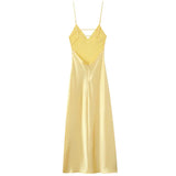Lumière |Timeless Silk-Finish Lumière Luminous Slip Maxi Dress