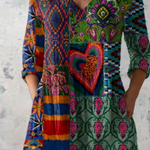 Delphine | Long Blouse with V-Neck