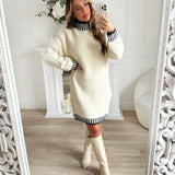Maeve | Long Sleeve Cozy Winter Soft Knit Stretchy Midi Dress