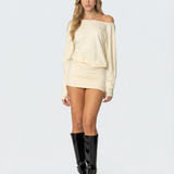 Luna | Relaxed Neckline Open Back Mini Dress