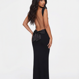 Mae | Sleek Sculpting Backless Tie-Detail Maxi Dress