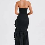 Martyna | Strapless High-Low Ruffle Maxi Dress