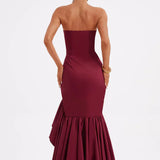 Martyna | Strapless High-Low Ruffle Maxi Dress