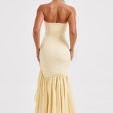 Martyna | Strapless High-Low Ruffle Maxi Dress