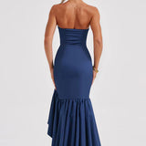 Martyna | Strapless High-Low Ruffle Maxi Dress