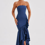 Martyna | Strapless High-Low Ruffle Maxi Dress