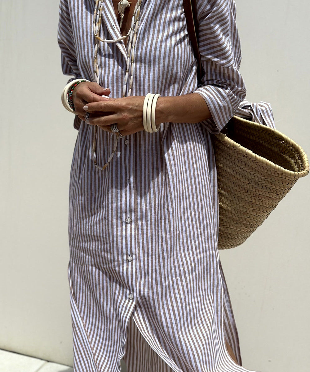 Sophia | Timeless Striped Shirt Dress with Elegant Comfort