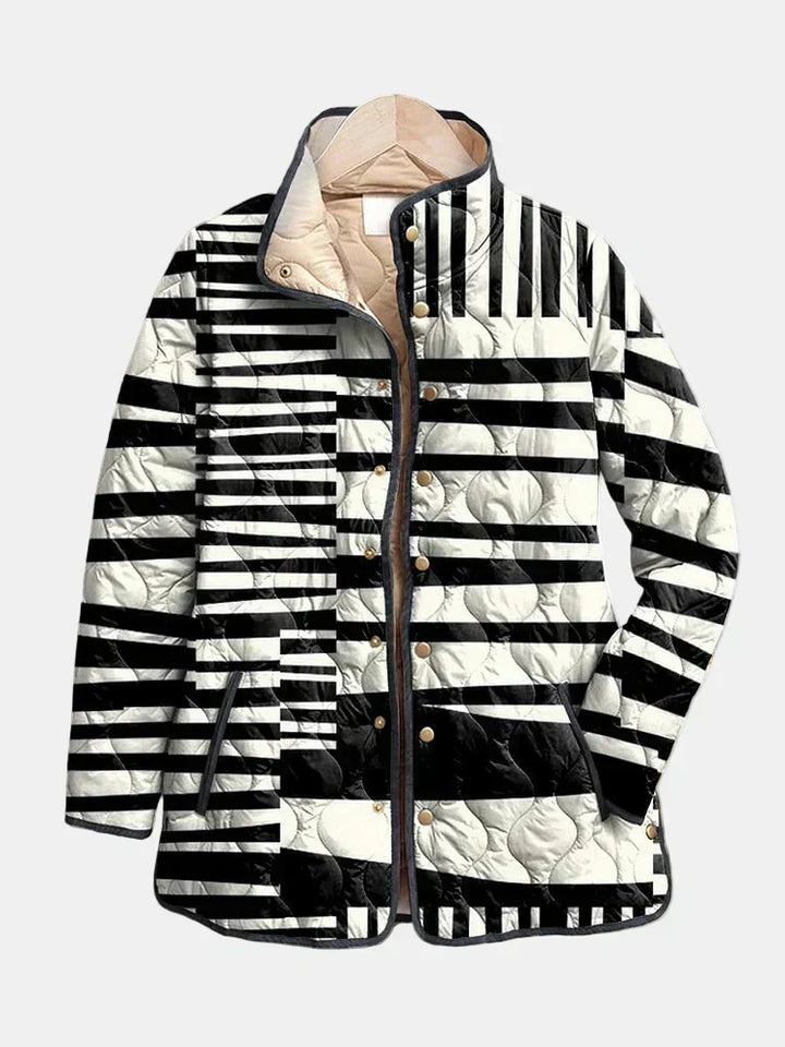 Véronique | Quilted Jacket with Graphic Stripes
