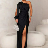 Izabela | One-Shoulder Elegant Evening Maxi Dress