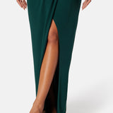 Lana | Dark Green Wrap-Style Maxi Dress