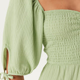 Leah | Women's Heart-Neck Bubble Sleeve Maxi Dress