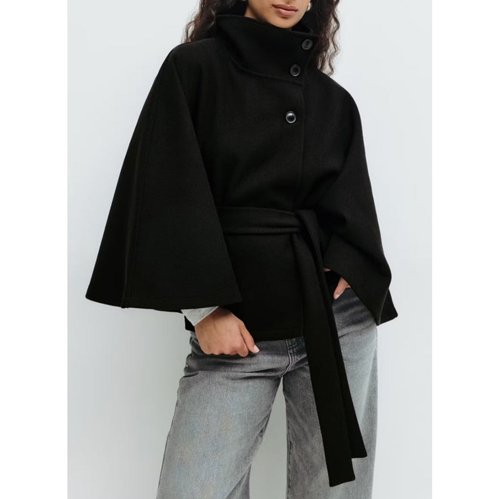 Estelle | High Collar Cape Coat