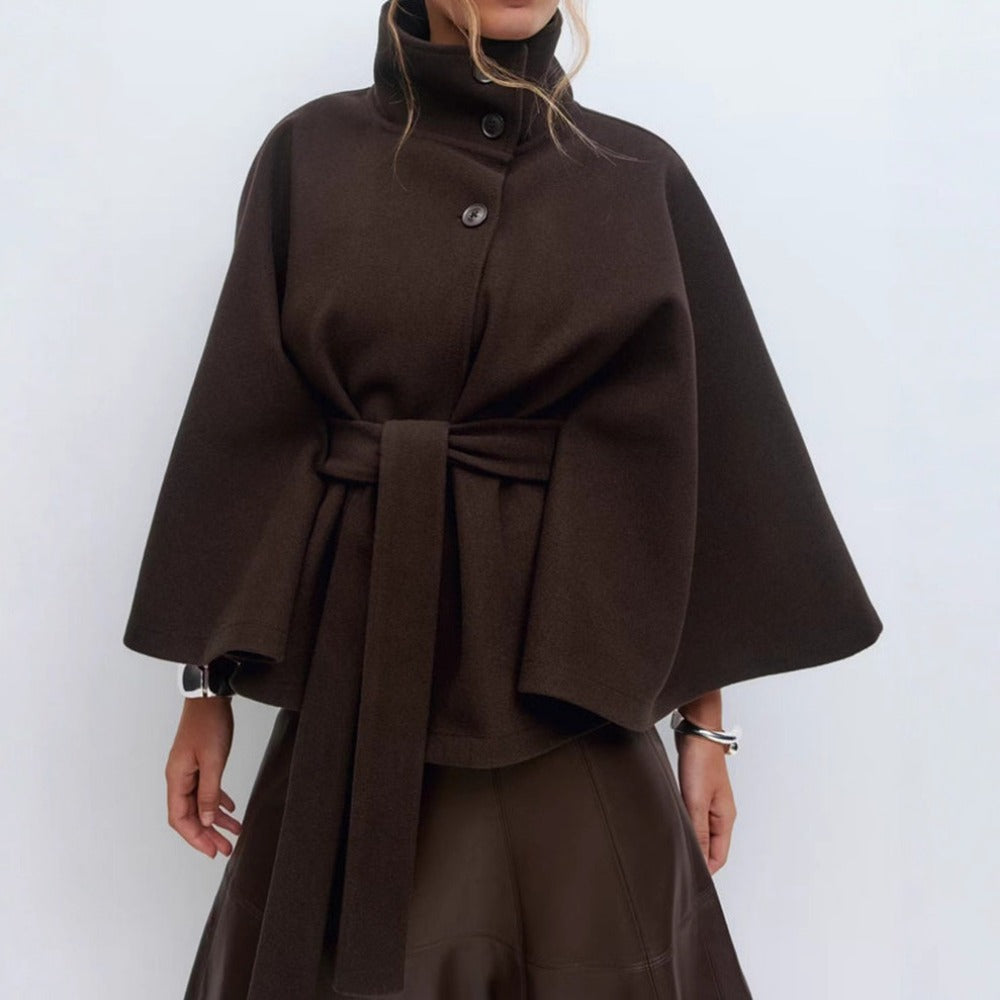 Estelle | High Collar Cape Coat