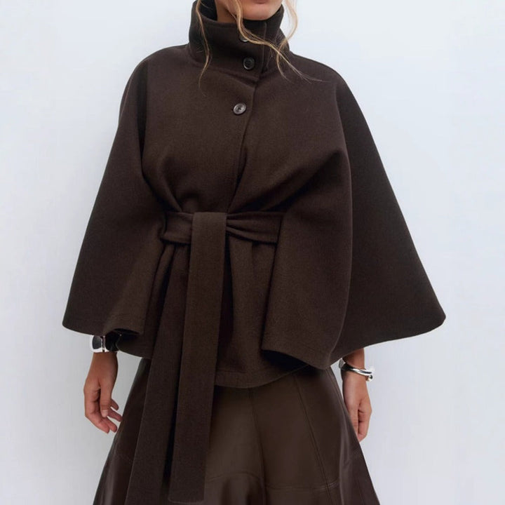 Estelle | High Collar Cape Coat