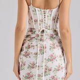 Flaws | Floral Lace Corset Bodycon Maxi Dress