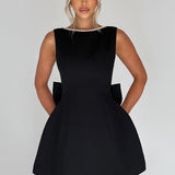 Kel | Sleeveless Pearl-Neckline Sculpted Mini Dress