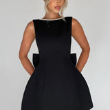 Kel | Sleeveless Pearl-Neckline Sculpted Mini Dress