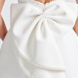 Kel | Sleeveless Pearl-Neckline Sculpted Mini Dress