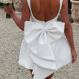 Kel | Sleeveless Pearl-Neckline Sculpted Mini Dress