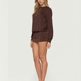 Noa | Long Sleeve Open Back Mini Dress
