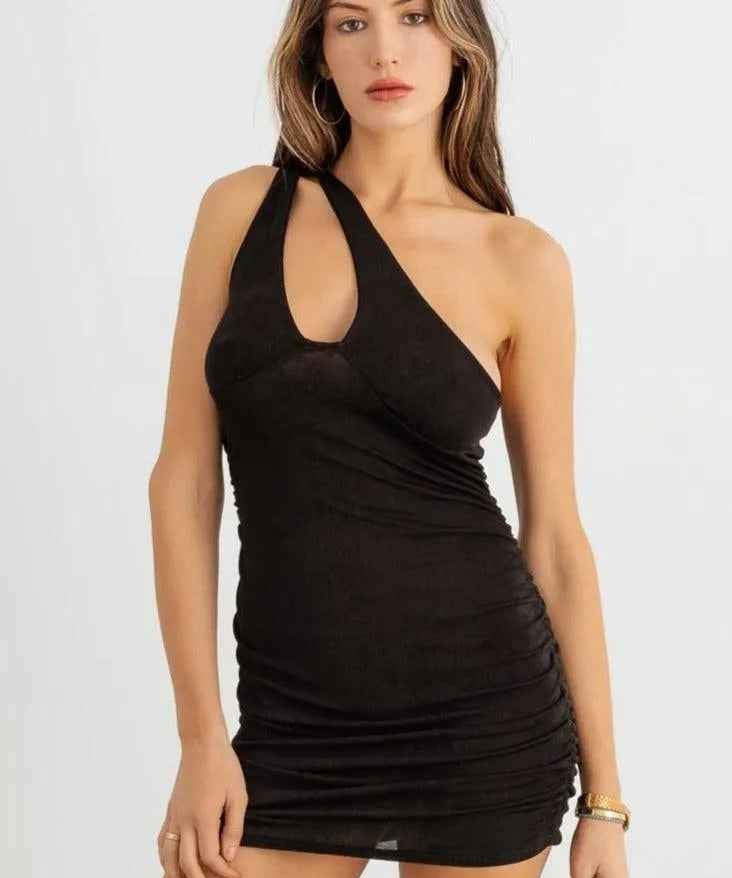 Melissa | One-Shoulder Cut-Out Ruched Mini Dress - Isabel Lavigne