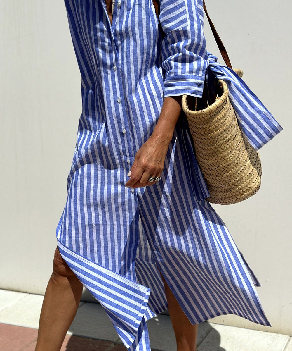 Sophia | Timeless Striped Shirt Dress with Elegant Comfort