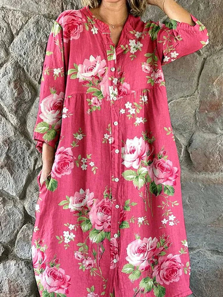 Maddie | Art Floral Shirt Dress
