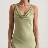 Nora | Elegant Backless Sophisticated Satin Halter Maxi Dress