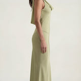 Nora | Elegant Backless Sophisticated Satin Halter Maxi Dress