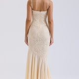 Suzie | Ethereal Vanilla White Fluid Draped Maxi Dress