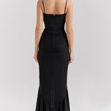 Mona | Cascading Ruffle Sweetheart Ruched Maxi Dress