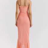 Mona | Cascading Ruffle Sweetheart Ruched Maxi Dress